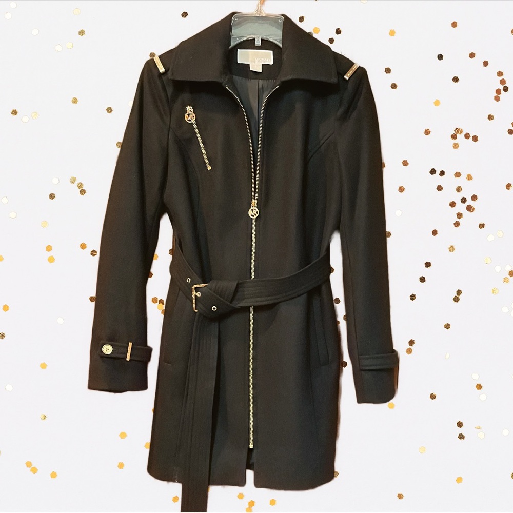 Michael Kors Wool Coat with gold hardware